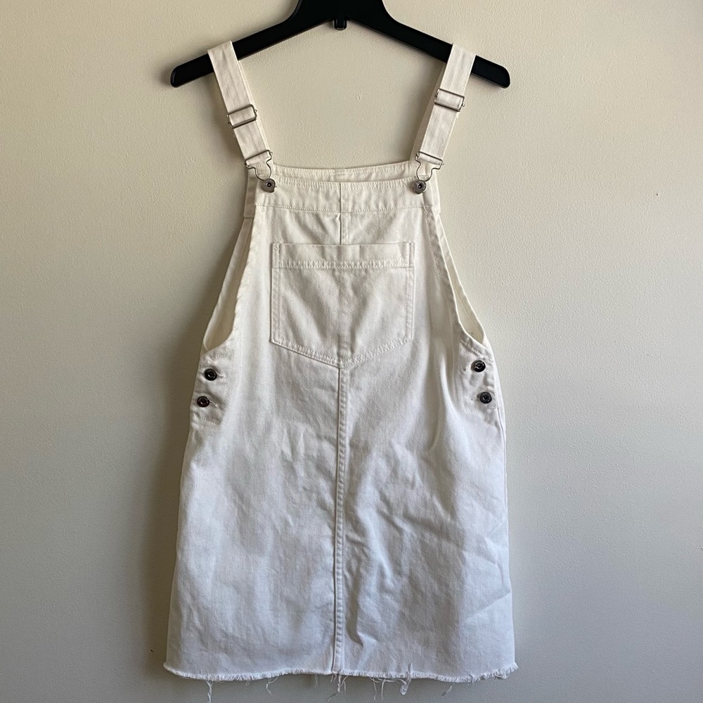 H&M Divided White Denim Overall Dress
